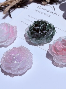 夜光爆闪海棠花立体树脂花配件