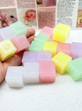 18mm细闪平面奶油方块星空冰块饰品仿真发光方块家居摆件拍摄道具