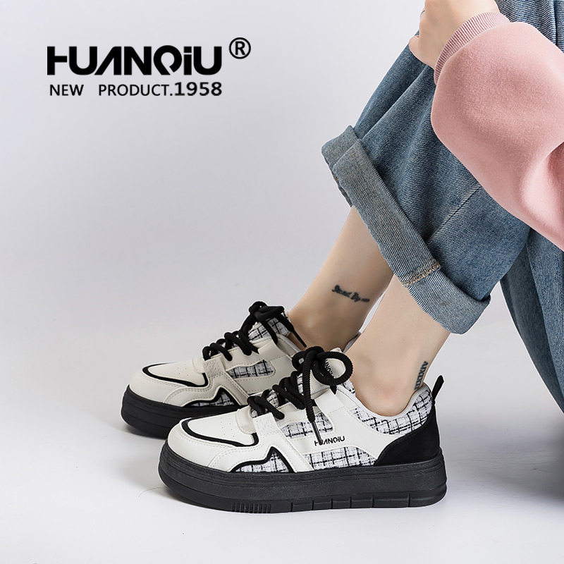 环球2025春款小众不撞款百搭学生厚底小白鞋子女小香风板鞋休闲鞋,淘宝优惠券,粉丝福利购,淘宝优惠卷