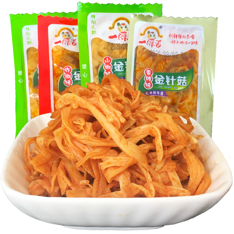 一碟香金针菇【2斤】多味下饭菜小袋麻辣即食脆嫩爽口小吃零食品-图3