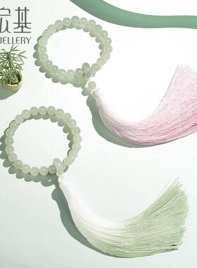 和田玉手链手串国风流苏