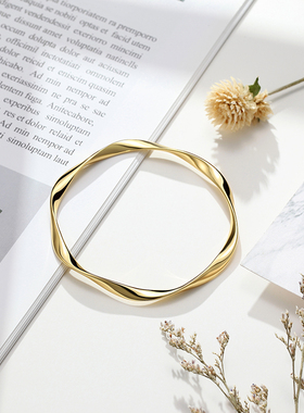 潮宏基复古轻奢ins银手镯