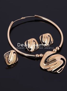 necklace bracelet earrings 4rings European party women四件套