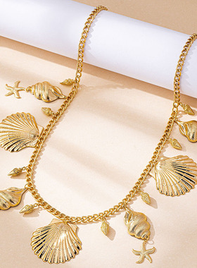 高赞欧美海洋风夏日腰链螃蟹贝壳