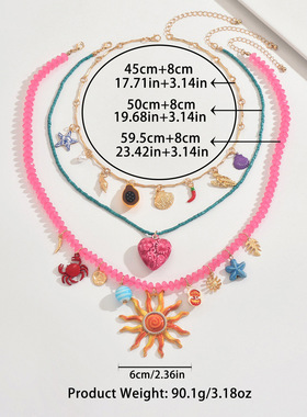 多巴胺风沙滩度假项链女款贝壳