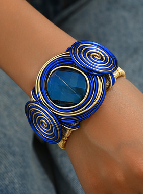 波西米亚风手工花朵手镯