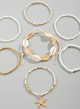 Vintage Bohemian Multi Bracelet women波西米亚海星米珠手链女