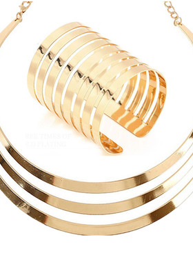 Metal punk choker necklace women cosplayp姐panty仿金项圈手镯