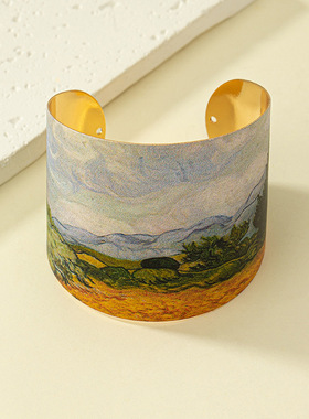 欧美复古时尚印花手镯女网红