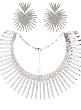 欧美朋克仿金项圈手镯耳环舞台COS项链配饰新款necklace choker