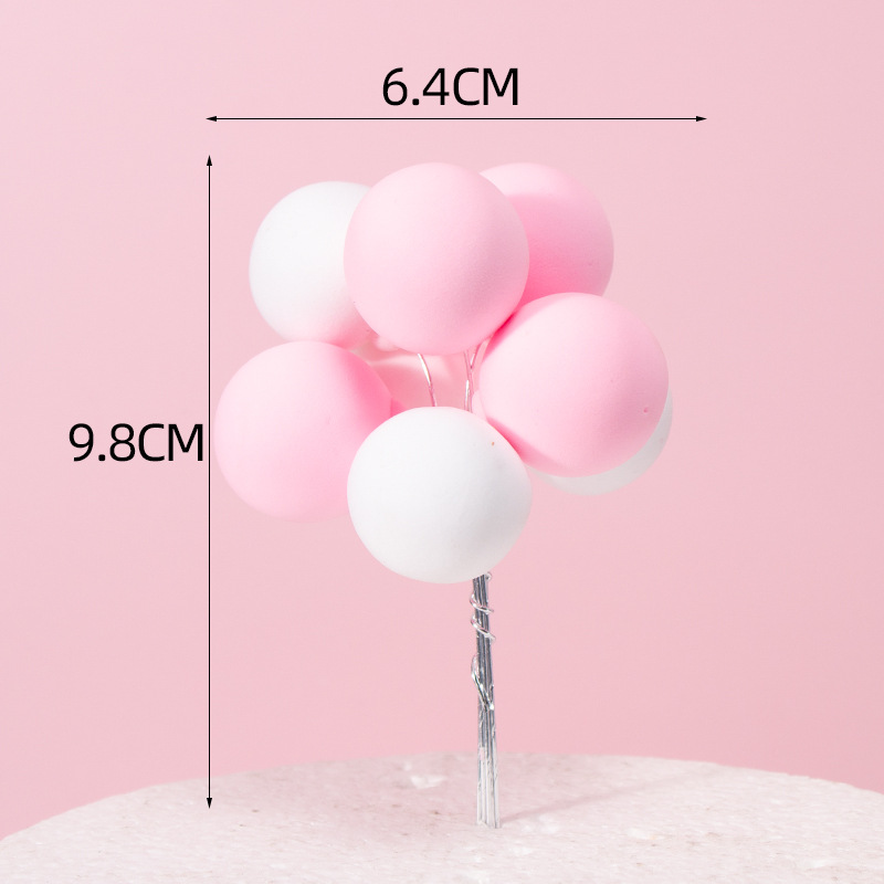 烘焙蛋糕装饰彩色气球插件轻粘黏土告白气球生日派对甜品装扮插牌