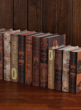 南洋欧式复古怀旧仿真书摆件样板间售楼咖啡厅博古架假书道具装饰