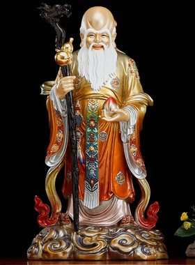 全铜福禄寿三星摆件珐琅彩寿星公