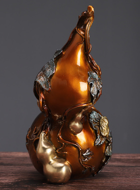 百福客厅玄关办公室铜葫芦摆件