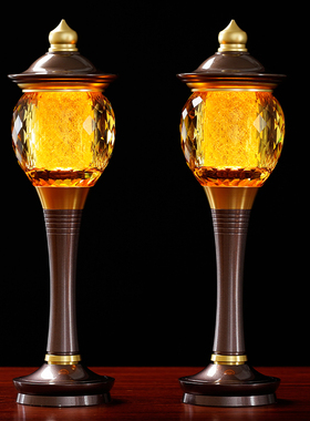 圆通佛具佛前水晶供具套装香炉