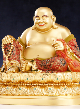 纯铜弥勒佛菩萨笑佛像禅定开心佛