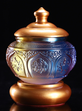 圆通佛具用品供水杯琉璃杯八吉祥