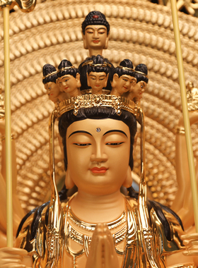台湾工艺纯铜千手观音菩萨佛像