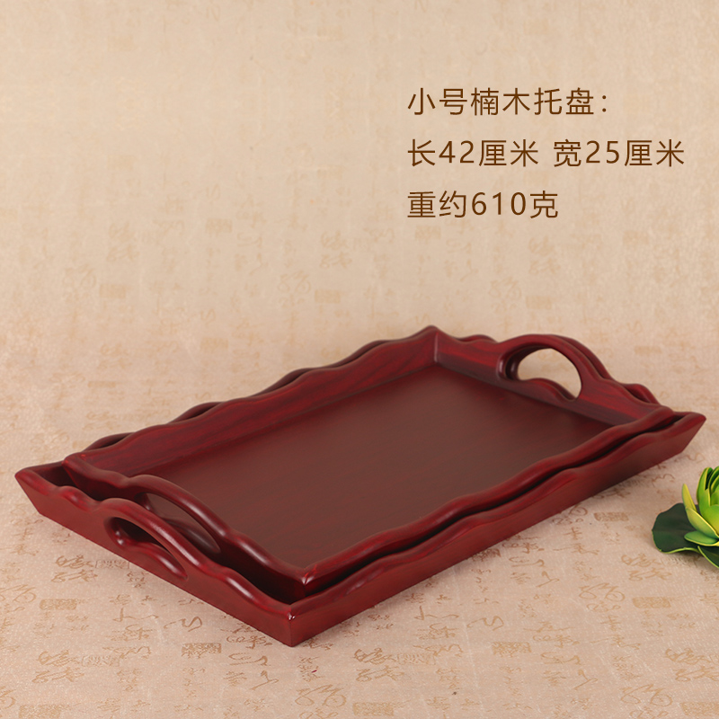 圆通佛具用品实木托盘寺庙戒定真香托盘香盘佛堂放香炉粉盅木盘 - 图2