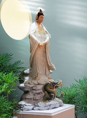 骑龙乘龙观音菩萨观音佛像摆件站