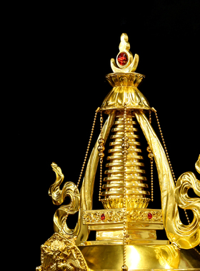 舍利子纯铜摆件菩提塔圆通佛具