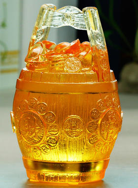 新居之喜搬家礼物琉璃一桶金摆件