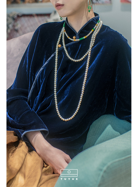 6mm珍珠新中式涂月锁骨链