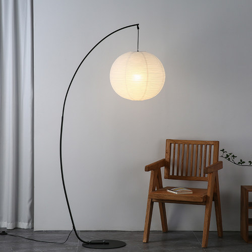 宋氏美学宣纸钓鱼落地灯侘寂风禅意茶室客厅沙发旁装饰氛围立灯具 - 图1