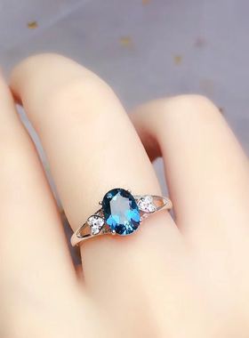 日韩风活口托帕石戒指