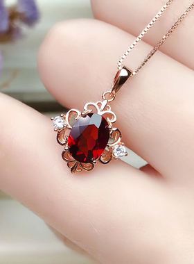 925银莫桑比克石榴石主石吊坠