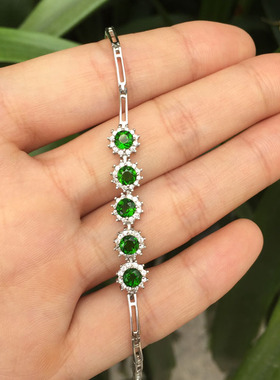 纯银绿色漂亮大方手链