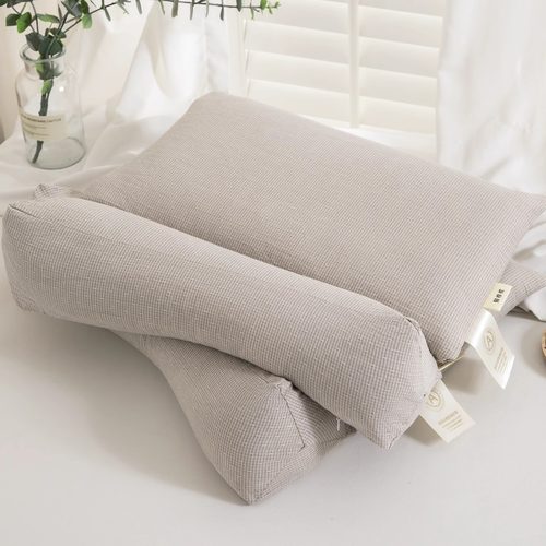 全棉荞麦壳颈椎牵引枕头成人家用助睡眠硬枕芯反弓变直专用三角枕 - 图1