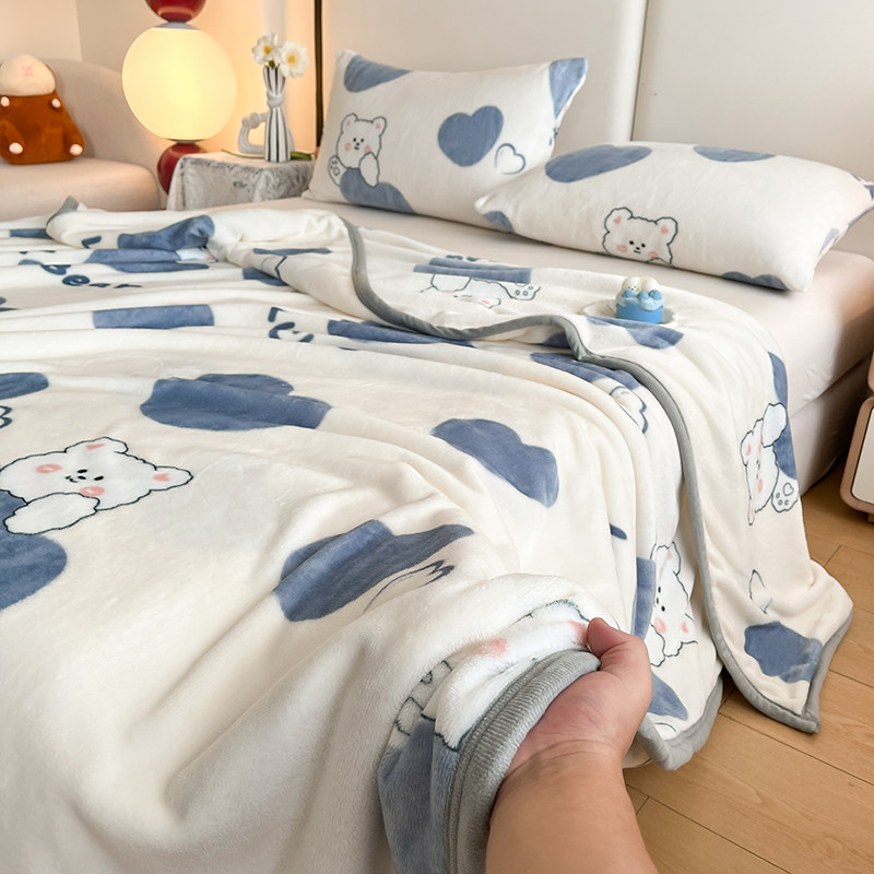 毛毯子空调薄盖毯被牛奶珊瑚绒四季通用夏季毛巾办公室午睡床上用,淘宝优惠券,粉丝福利购,淘宝优惠卷