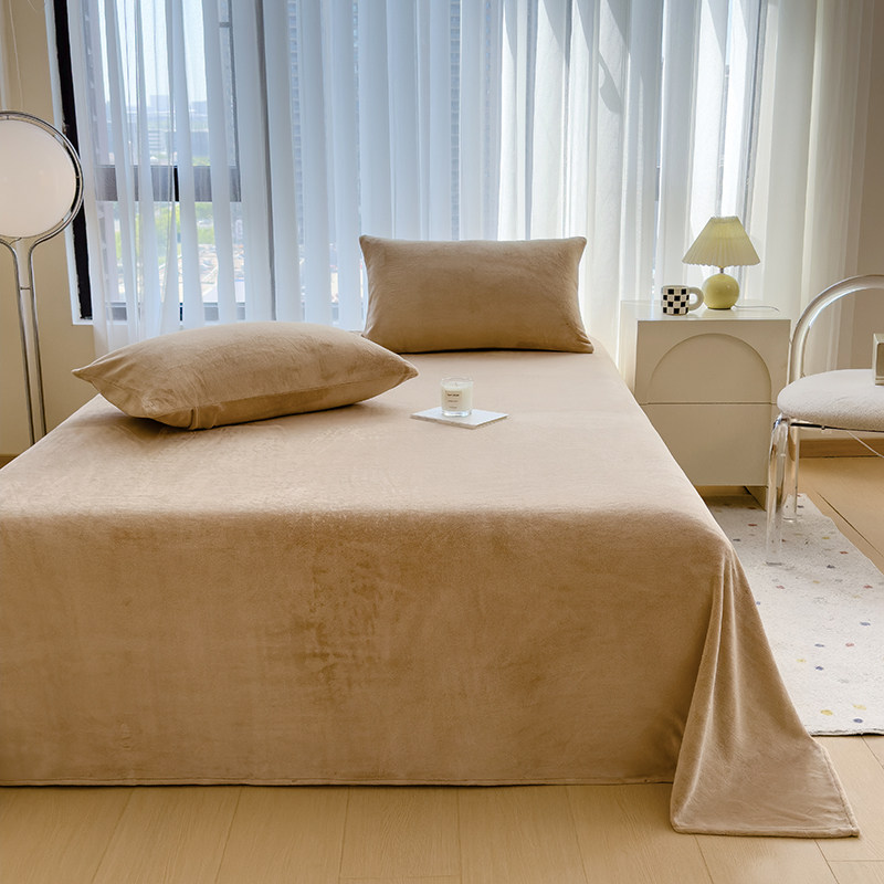 冬季加厚牛奶绒床单单件法兰珊瑚绒宿舍单人2025新款纯色加绒被单,淘宝优惠券,粉丝福利购,淘宝优惠卷