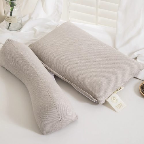 全棉荞麦壳颈椎牵引枕头成人家用助睡眠硬枕芯反弓变直专用三角枕 - 图0