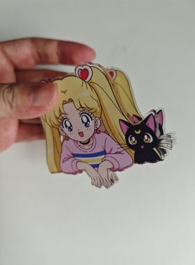 美少女战士动漫周边二次元卡通可爱家居好物粉卫衣月野兔夹子摆件