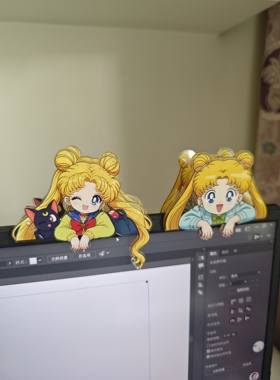 美少女战士夹子卡通动漫周边电脑显示器中控装饰摆件