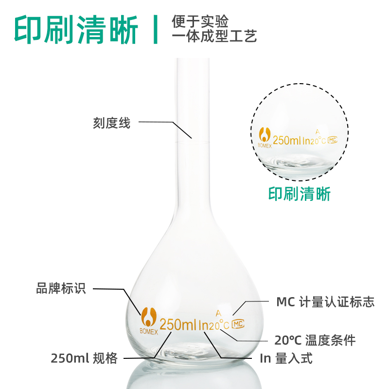 5 10 25 50 100 250 5001000 2000ml透明棕色玻璃容量瓶A级实验室-图2