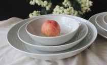 Foreign Trade Ceramic Porcelain Tableware Set of British Royal RD Oscillation Light Grey Western Dining Dish Basin Bowl