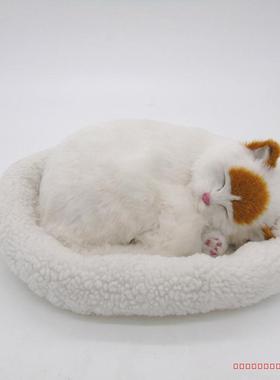 包邮仿真猫呼吸宠物家居摆件