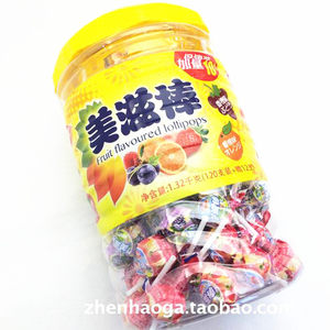 旺帝桶装水果味棒棒糖整桶130支 话梅味糖果好吃不腻聚会小零食