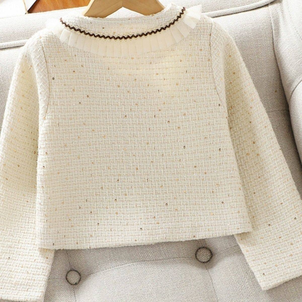 ABC女童小香风套装2025新款外套儿童洋气韩版长袖公主连衣裙两件,淘宝优惠券,粉丝福利购,淘宝优惠卷