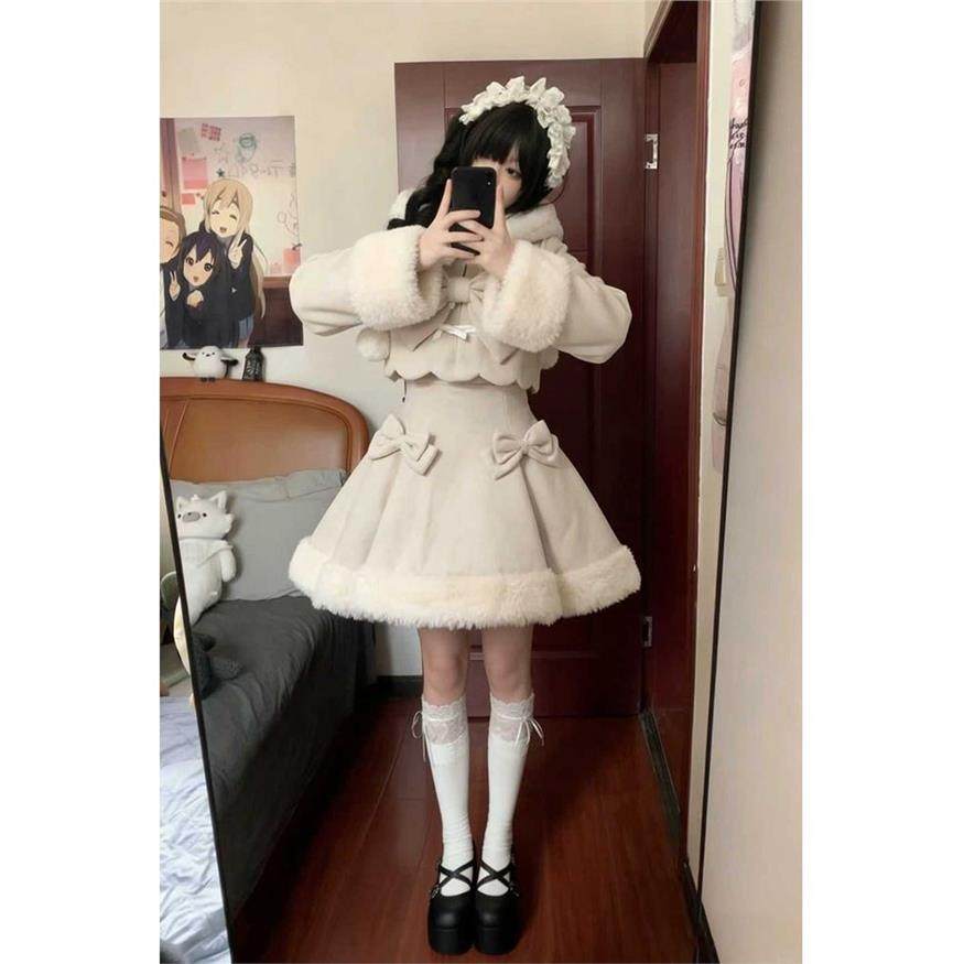 ABC甜美连衣裙+斗篷外套冬季lolita少女感套装保暖新款,淘宝优惠券,粉丝福利购,淘宝优惠卷