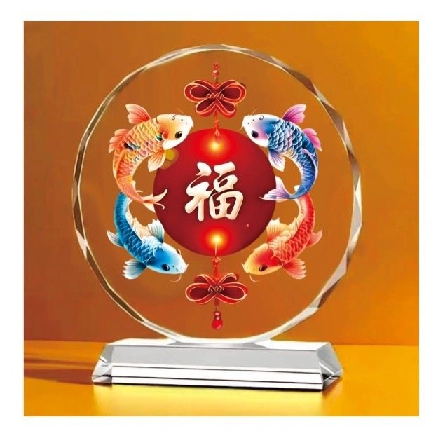 高档水晶玻璃摆件3D马到成功万马奔腾八马雄风家居摆件新款荷花鱼,淘宝优惠券,粉丝福利购,淘宝优惠卷