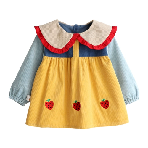 Милый вельветовый детский демисезонный хлопковый водонепроницаемый нагрудник для принцессы, увеличенная толщина