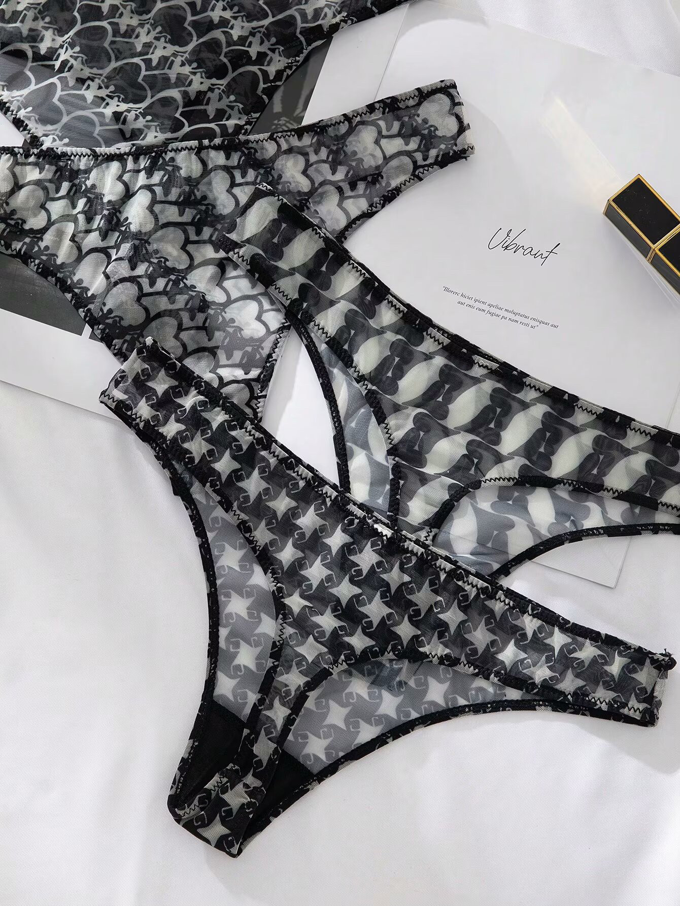 欧美新款性感网纱印花内裤纯欲诱惑T裤丁字裤大码多色时尚透气薄,淘宝优惠券,粉丝福利购,淘宝优惠卷