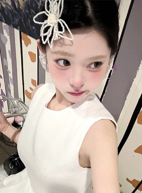 韩系甜美镂空花朵发夹女高级