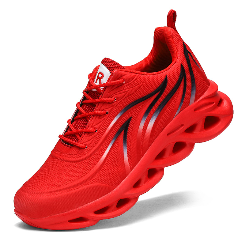 本命年红色男鞋2024年新款冬季透气百搭跑步运动鞋青少年休闲潮鞋 - 图3