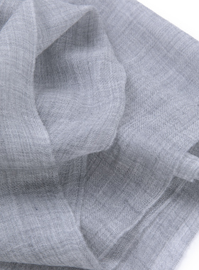 LEMAER乐玛尔 100%CASHMERE「轻薄如纱」拼灰戒指绒羊绒围巾披肩