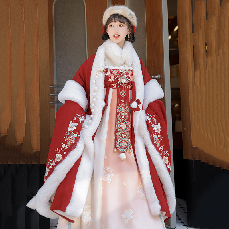 凤台曲（小公主）冬季毛绒绣花大袖衫齐胸破裙唐风汉服加绒保暖,淘宝优惠券,粉丝福利购,淘宝优惠卷